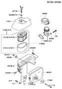 Part Location Diagram of 11013-2175 Kawasaki Element-air Filter