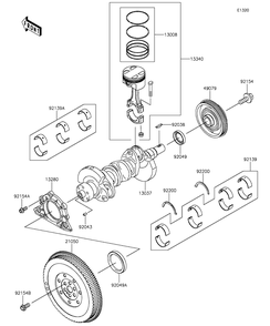 Crankshaft/Piston Diagram and Parts List for KAF820BGF 2016 Kawasaki Lawn Tractor Accessories