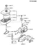 Part Location Diagram of 49069-2178-9Y Kawasaki Muffler-Assembly