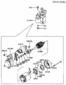 Page V Diagram and Parts List for FC420V-AS01  Kawasaki Engine