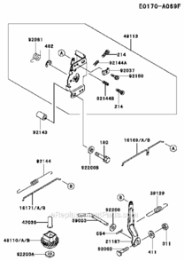 Control-Equipment Diagram and Parts List for FC420V-AS01  Kawasaki Engine
