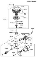 Page J Diagram and Parts List for FC420V AS24 Kawasaki Engine