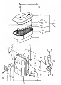 Air FilterMuffler Diagram and Parts List for FC420V-ES01  Kawasaki Engine