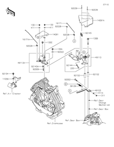 Control Diagram and Parts List for KAF400JNFNN 2022 Kawasaki Lawn Tractor Accessories