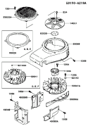 Page D Diagram and Parts List for FC540V DS16 Kawasaki Engine