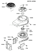 Part Location Diagram of 49089-2240-9H Kawasaki Shroud-Engine