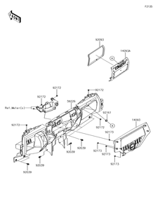 Front Box Diagram and Parts List for KRF800GJF 2018 Kawasaki Lawn Tractor Accessories