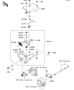 Control Diagram and Parts List for KAF620RDFA 2013 Kawasaki Lawn Tractor Accessories