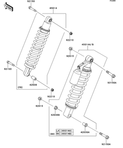 Shock Absorber Diagram and Parts List for KRT750ACF 2012 Kawasaki Lawn Tractor Accessories