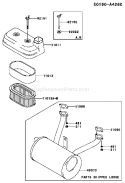 Part Location Diagram of 49070-2435-9Y Kawasaki Muffler-Comp