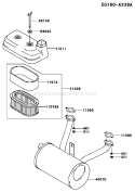 Page A Diagram and Parts List for FD611V AS00 Kawasaki Engine