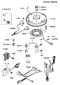 Page K Diagram and Parts List for FD611V-FS01  Kawasaki Engine