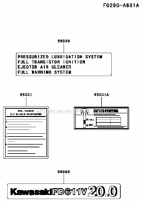 Page O Diagram and Parts List for FD611V-FS01  Kawasaki Engine