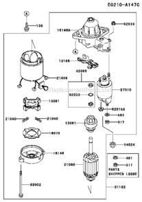 Page V Diagram and Parts List for FD611V-FS01  Kawasaki Engine