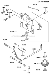 Page F Diagram and Parts List for FD611V-FS01  Kawasaki Engine