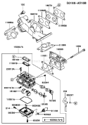 Part Location Diagram of 16185-2040 Kawasaki Valve-Assy-Throttle