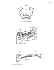 Decals(Blue) Diagram and Parts List for KRF1000AMFNL 2021 Kawasaki Lawn Tractor Accessories