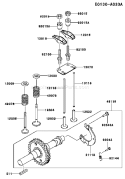 Page K Diagram and Parts List for FE120G FS00 Kawasaki Engine
