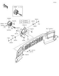 Headlight Diagram and Parts List for KAF620VGF 2016 Kawasaki Lawn Tractor Accessories