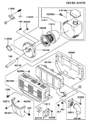 Part Location Diagram of 11013-2159 Kawasaki Element-Air Filter