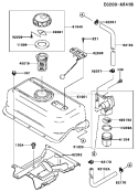 Part Location Diagram of 32052-2201-9H Kawasaki Bracket-Tank