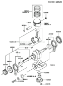 Page J Diagram and Parts List for FE290D AS14 Kawasaki Engine