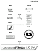 Page H Diagram and Parts List for FE290D AS18 Kawasaki Engine