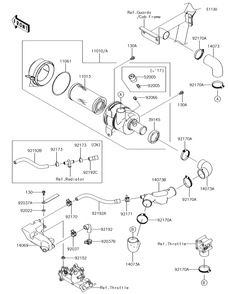 Air Cleaner Diagram and Parts List for KAF620VGF 2016 Kawasaki Lawn Tractor Accessories
