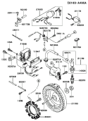 Page F Diagram and Parts List for FE350D BS13 Kawasaki Engine