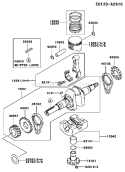 Page J Diagram and Parts List for FE350D ES12 Kawasaki Engine