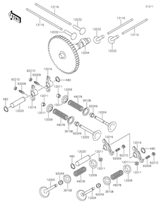 Valve Diagram and Parts List for KAF620SKF 2019 Kawasaki Lawn Tractor Accessories