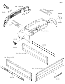 Decals(Tjf) Diagram and Parts List for KAF620TJF 2018 Kawasaki Lawn Tractor Accessories