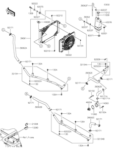 Radiator Diagram and Parts List for KAT620CNFNN 2022 Kawasaki Lawn Tractor Accessories