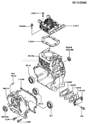 Part Location Diagram of 49120-2165 Kawasaki Crankcase-Comp