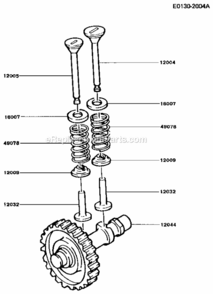 Valve_Camshaft Diagram and Parts List for FG300D-S05  Kawasaki Engine