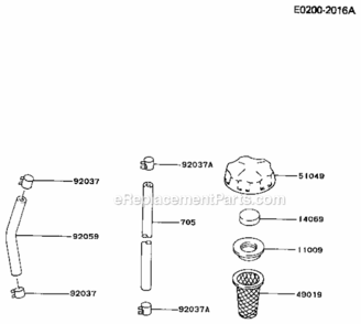 Fuel_Tank_Fuel_Valve Diagram and Parts List for FG300D-S05  Kawasaki Engine