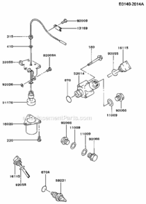Lubrication_Equipment Diagram and Parts List for FG300D-S05  Kawasaki Engine