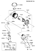 Part Location Diagram of 11013-7029 Kawasaki Element-Air Filter