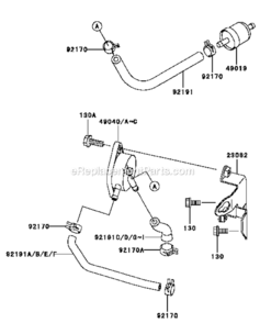 Fuel_TankFuel_Valve Diagram and Parts List for FH680V-DS05  Kawasaki Engine