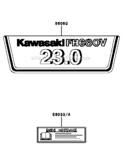 Label Diagram and Parts List for FH680V-DS05  Kawasaki Engine