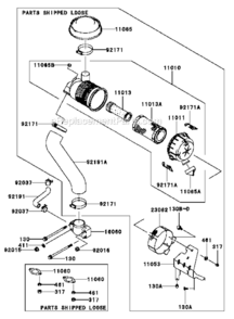 Part Location Diagram of 16060-0763 Kawasaki PIPE-INTAKE