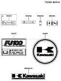 Page H Diagram and Parts List for FJ100D-AS00  Kawasaki Engine