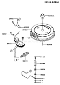 Page G Diagram and Parts List for FJ180V-AS67  Kawasaki Engine