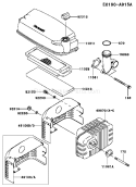 Page A Diagram and Parts List for FJ180V-AS56  Kawasaki Engine
