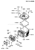 Page F Diagram and Parts List for FJ180V-DS54  Kawasaki Engine