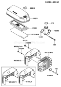 Page A Diagram and Parts List for FJ180V-BS57  Kawasaki Engine