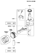 Page K Diagram and Parts List for FJ180V BS23 Kawasaki Engine