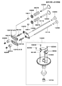 Page M Diagram and Parts List for FJ180V-AS61  Kawasaki Engine