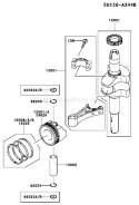 Page K Diagram and Parts List for FJ180V CS17 Kawasaki Engine