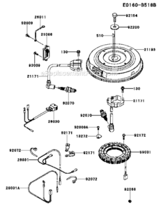 Electric-Equipment Diagram and Parts List for FR730V-BS15  Kawasaki Engine
